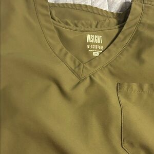 Medcoture Insight Sage Green V-Neck Scrub Top & jogger pant